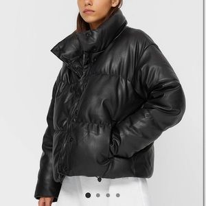 Leather winter jacket